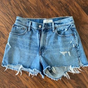 cutoff high rise jeans